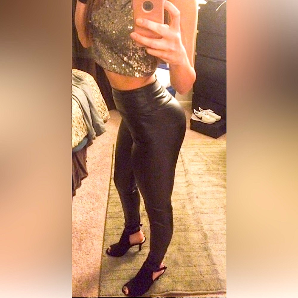 HOST PICK πFaux Leather Booty Lifting Leggins Black Pants - Picture 13 of 17